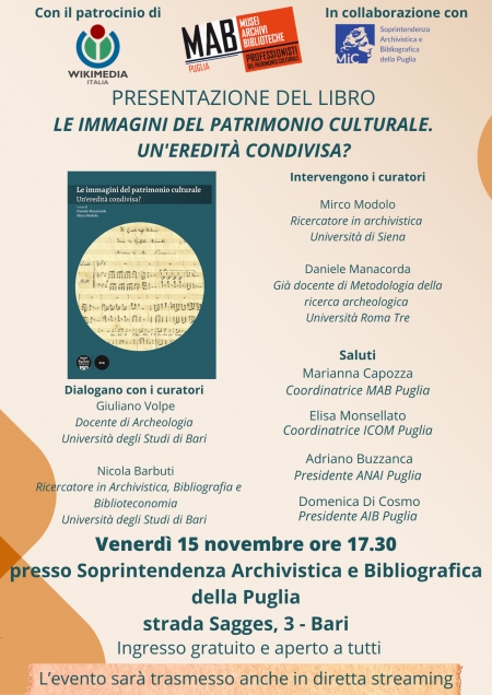 MAB Puglia - Presentazione del libro &quot;Le immagini del patrimonio culturale. Un&#039;eredità condivisa?&quot;